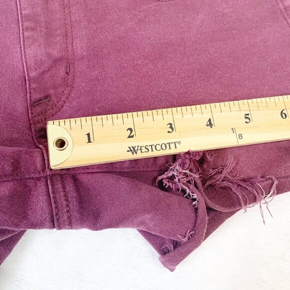 American Eagle purpleish hi-rise shortie cutoff stretch denim shorts - Size 4 - Picture 6 of 10